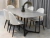 Combo Mesa Albany Base Negra 200x100cm + Sillas Cheers Matelasse Base Negra X6