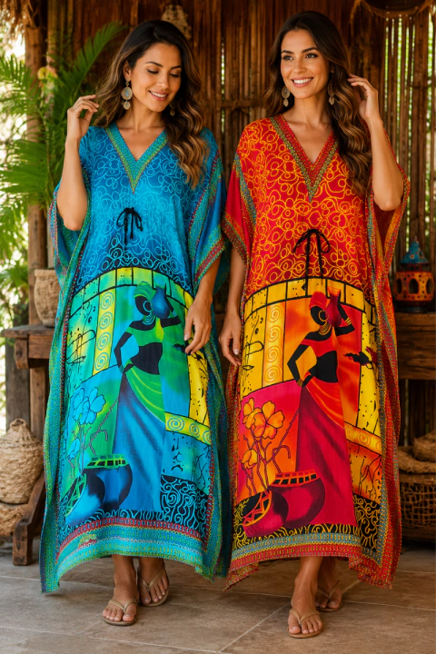 KAFTAN LONGA ESTAMPA AFRO