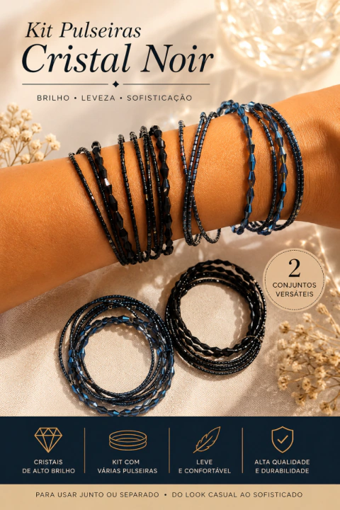 KIT PULSEIRA CRISTAIS E MIÇANGAS