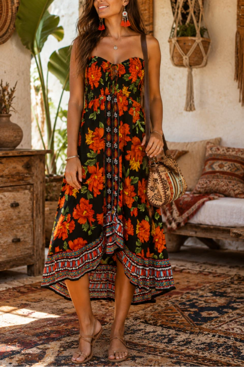 VESTIDO MULLET TOMARA QUE CAIA FLORAL