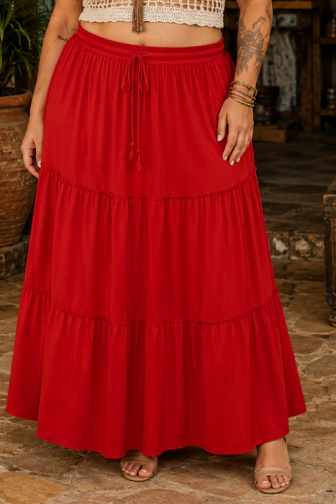 SAIA LONGA INDIANA EM VISCOSE -PLUS SIZE