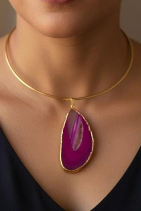 Colar Choker Pedras Naturais