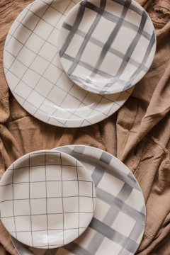 Plato de postre diseño línea gruesa - comprar online