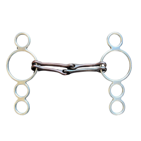 EMBOCADURA PESSOA DOBLE DE HIERRO DULCE 4 ARGOLLAS - EMBOCADURA CABALLO FIERRO EQUINO