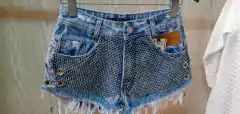 Short tela preta Ref;22360