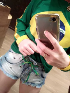 Short customizado coleção hexa brasil ref: 2104 - gatagaiattajeans