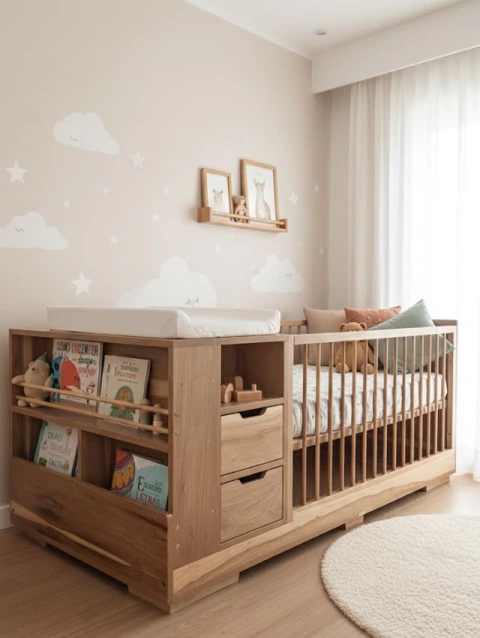 cuna funcional y evolutiva montessori en petiribi. Estudio kiwi. Especialistas en diseño infantil.