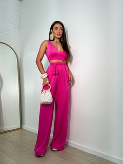 Conjunto calça pantalona - pink - Bela Flor