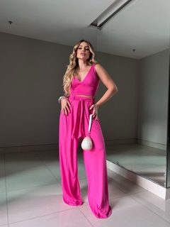Conjunto calça pantalona - pink - loja online