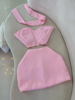 Conjunto brilho - rosa - Bela Flor