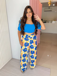 Calça longa estampada - Bela Flor