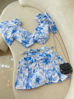 Conjunto short saia + cintinho estampado - loja online