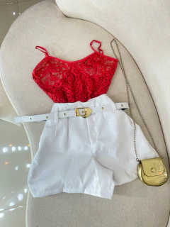 Croped renda - vermelho na internet