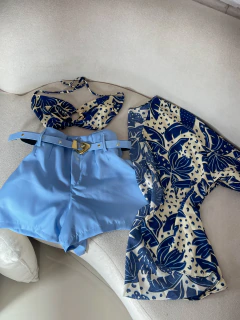 Croped + kimono - estampado na internet