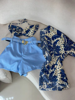Croped + kimono - estampado - comprar online