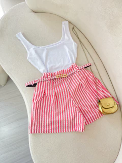 Short listras + cinto - comprar online