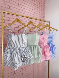 Conjunto peplum listras na internet