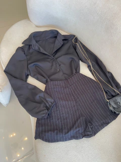 Blusa + short listras giz - Bela Flor