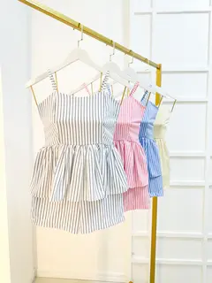 Conjunto peplum listras - Bela Flor