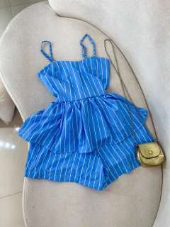 Conjunto peplum listras - loja online