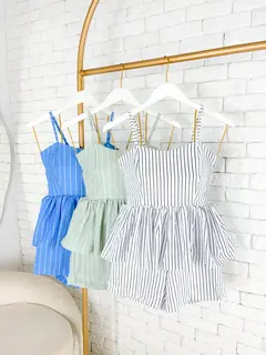 Conjunto peplum listras - comprar online