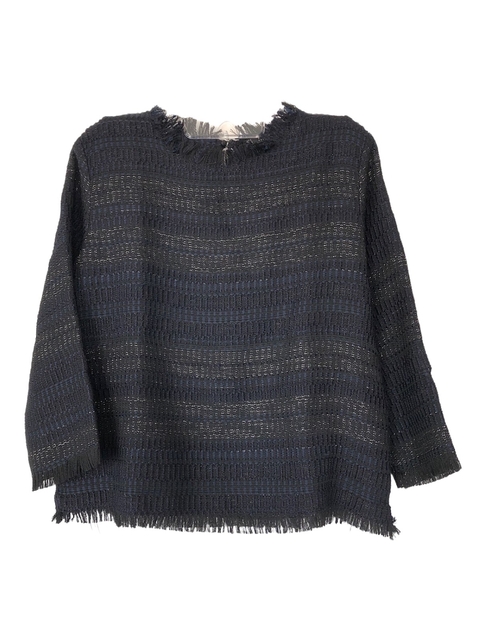 Blusa Zara Tweed Marinho - G