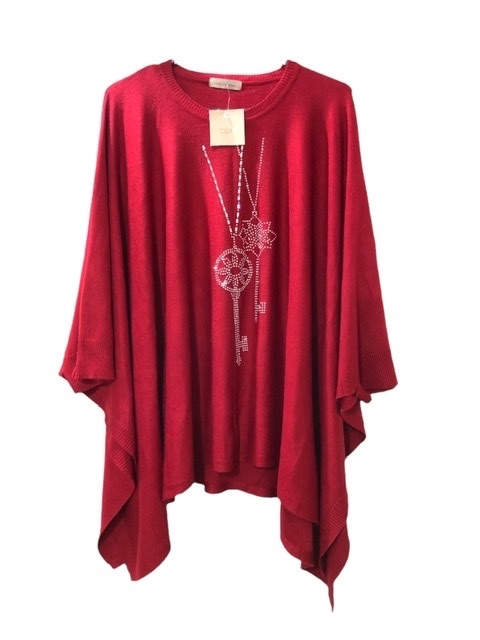 Poncho Cori Vermelho - Único