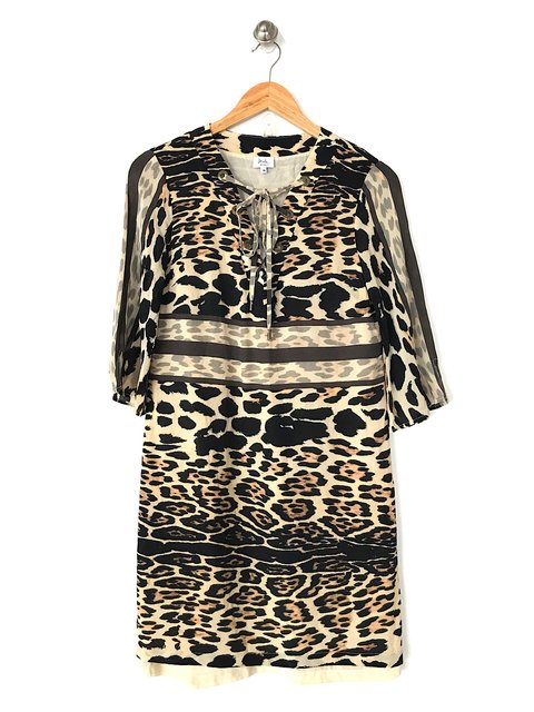 Daslu - Vestido Seda Animal Print 38
