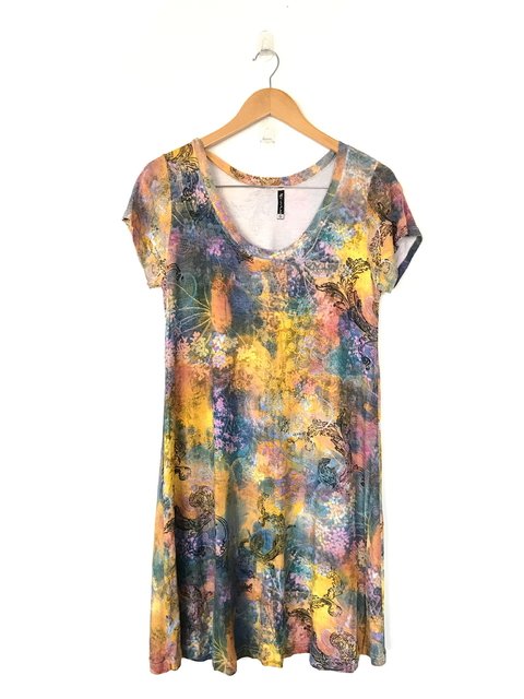 Vestido estampado godê Tam G
