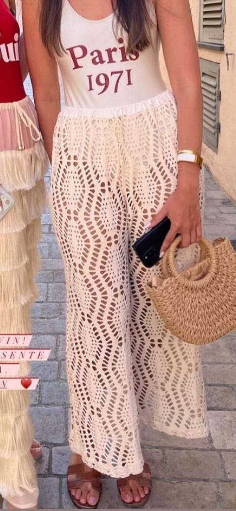 CALÇA GERALDA CRÚ CROCHET