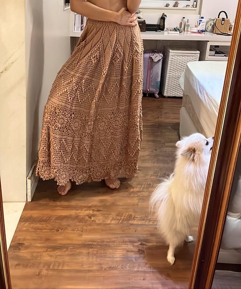 SAIA KEULE CAMELO CROCHET
