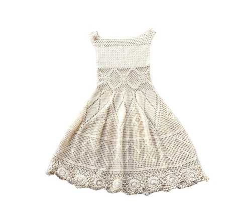 Vestido Veveta Curto Crochê