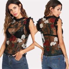 Blusa Transparente Bordada - comprar online