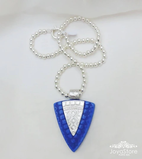 DIJE PUNTA RESINA Y PLATA