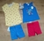 conjunto regata short bebê menina 2 malwee amarelo azul rosa
