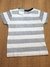 Camiseta Listrada Branca e Cinza - Tico Pantufas | Roupas para Bebês