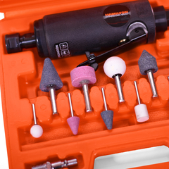 KIT 14Pcs AMOLADORA RECTA ENC. 1/4 NEUMATICA - HN20K