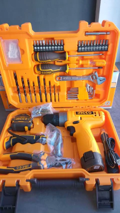 SET Taladro Atornillador 12V + 88 Herramientas Combinadas + Maletin - INGCO