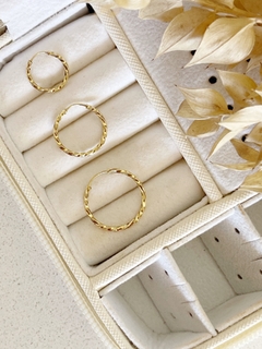 Imagen de Aros Oro 18k - Argolla Facetada N°3