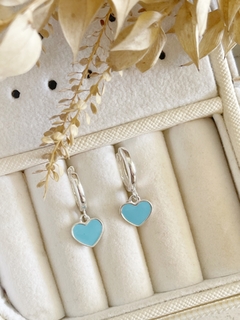 Aros Plata 925 - Corazón Esmaltado - comprar online