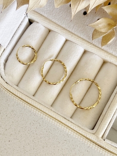 Aros Oro 18k - Argolla Facetada N°3