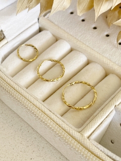Imagen de Aros Oro 18k - Argolla Facetada N°1