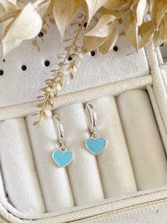 Aros Plata 925 - Corazón Esmaltado en internet