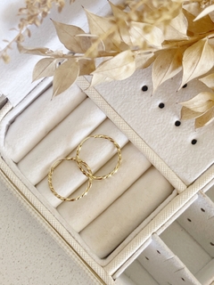 Aros Oro 18k - Argolla Facetada N°3 - ROMINA relojeria+joyeria