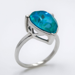 Anillo Crystal & Plata 925 - Blühe 4-828