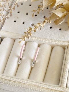 Aros Plata 925 - Argollita Esmaltada con Cubik - comprar online