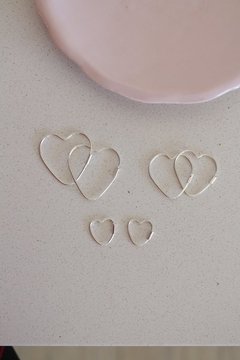 Aros Plata 925 - Argollita Corazón N°3 en internet