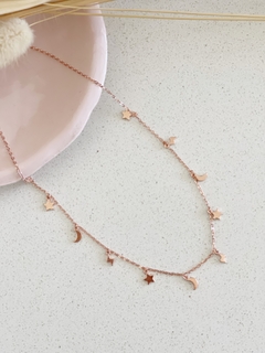 Collar Bañados - Dijes Luna y Estrella