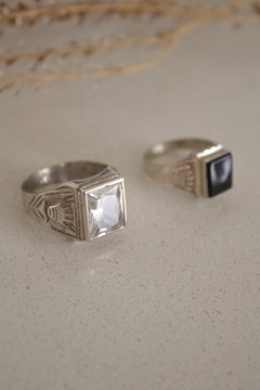 Anillo Plata 925 - Sello Hombre Onix - ROMINA relojeria+joyeria