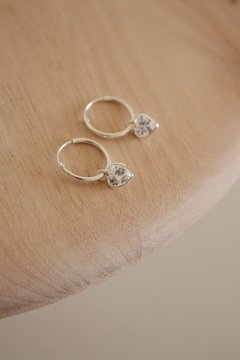 Aros Plata 925 - Corazón Cubik - comprar online